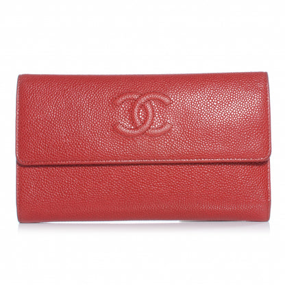 Chanel Caviar Large Flap Wallet Red 1 of 9