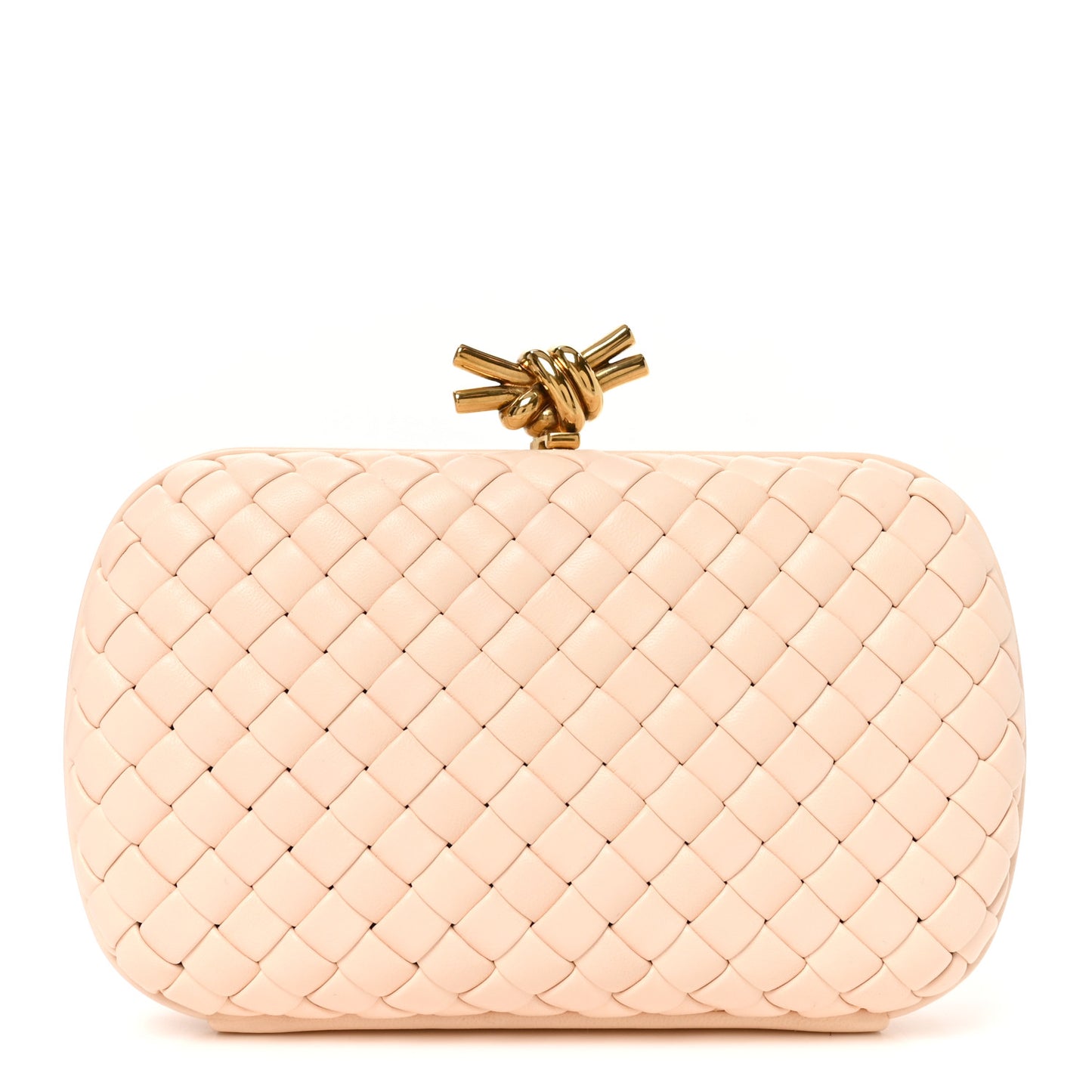 Nappa Intrecciato Minaudiere Knot Clutch Lotus