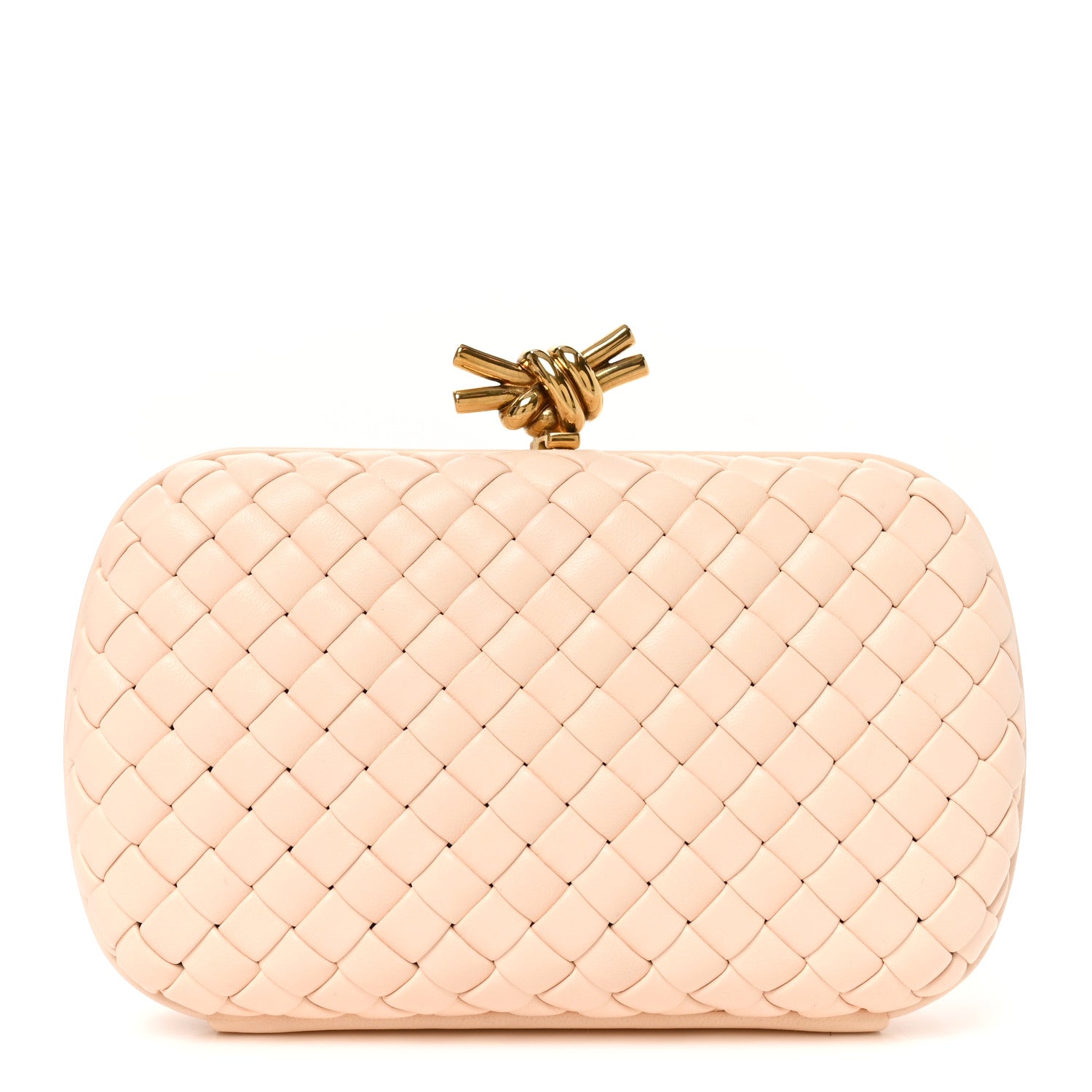 Bottega Veneta Nappa Intrecciato Minaudiere Knot Clutch Lotus 1 of 8