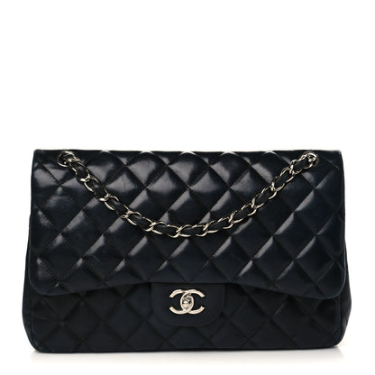 Chanel Lambskin Quilted Jumbo Double Flap Black 1 of 16