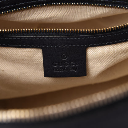 Gucci Monogram Selleria Calfskin Vintage Web Medium Boston Beige Blue 8 of 10