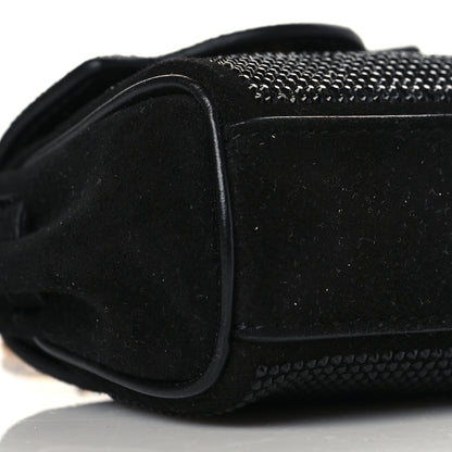 Versace Suede Crystal Studded Micro La Medusa Bag Black 8 of 9