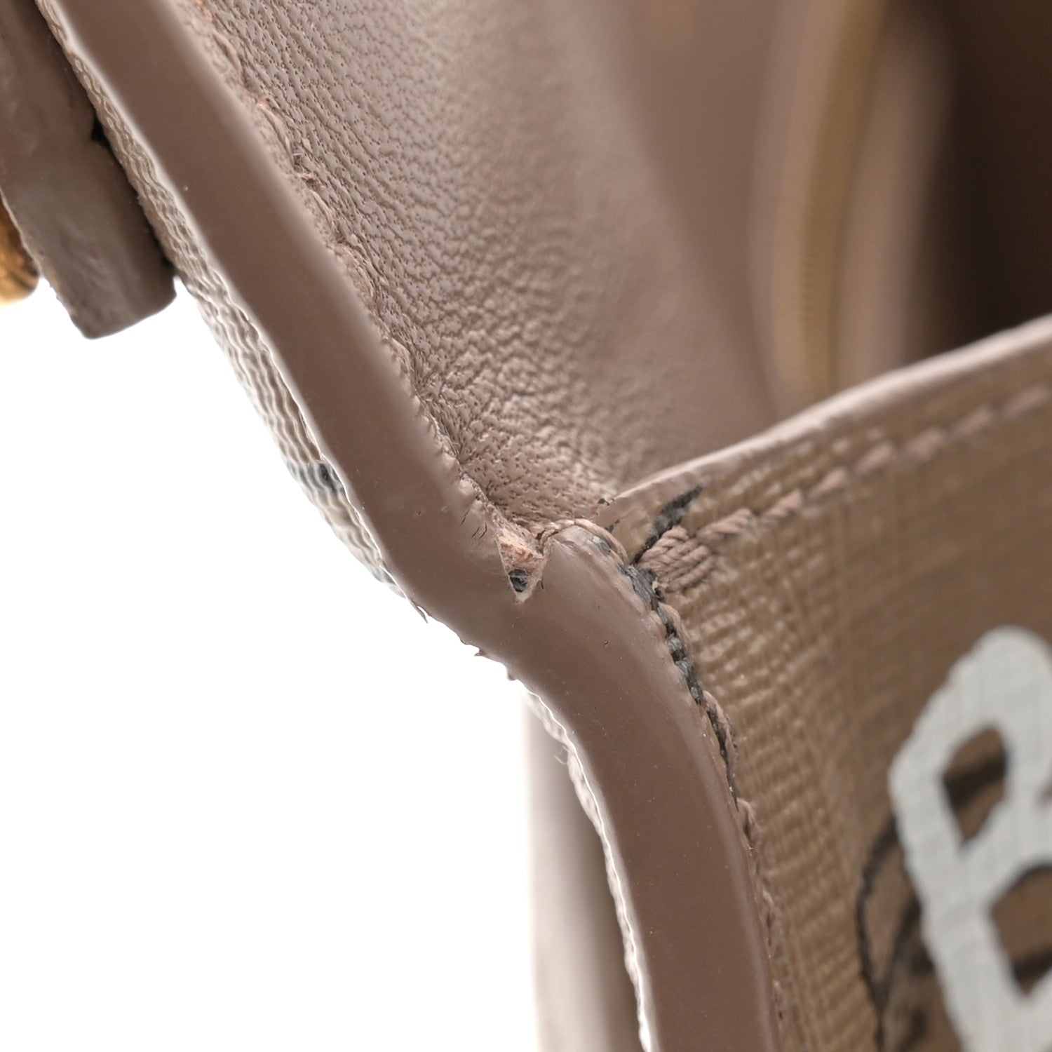 Balenciaga Coated Canvas BB Monogram Allover Logo Small Hourglass Top Handle Bag Beige Brown White 11 of 15