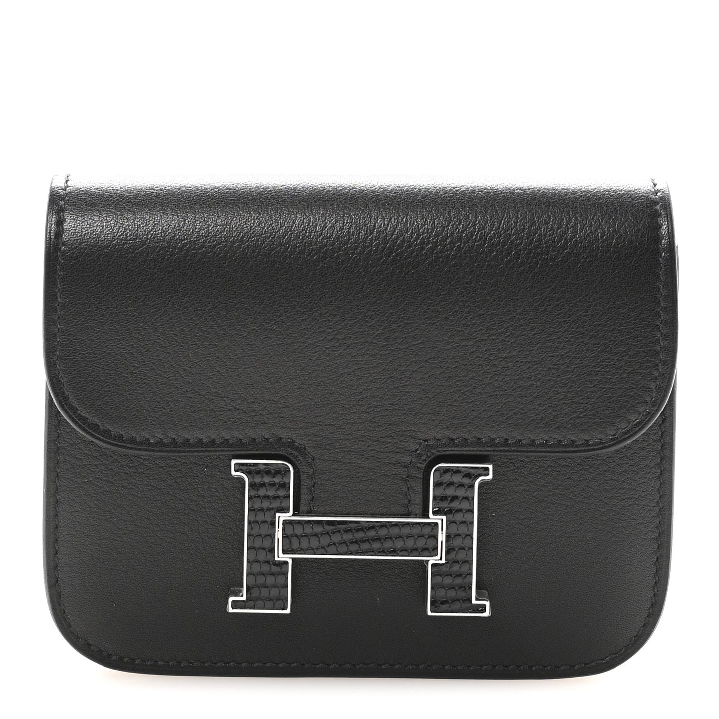 Evergrain Lizard Constance Slim Wallet Black