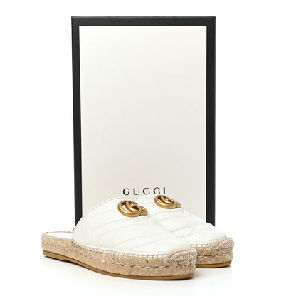 Gucci Nappa Matelasse GG Marmont Espadrille Slippers 36.5 Great White 9 of 9