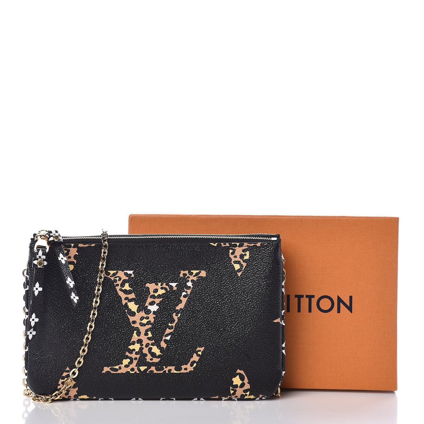 Monogram Giant Jungle Pochette Double Zip Black