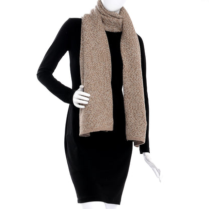 Chanel Cotton Cashmere Lurex CC Scarf Beige 2 of 4