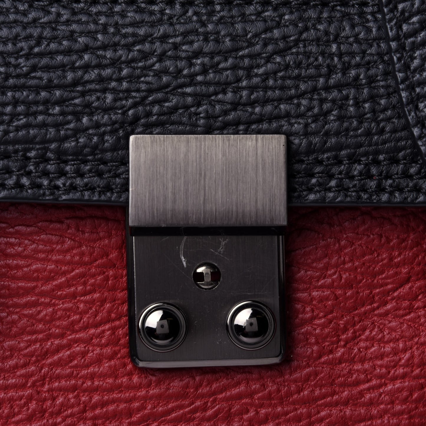 Textured Calfskin Medium Pashli Satchel Crimson Black