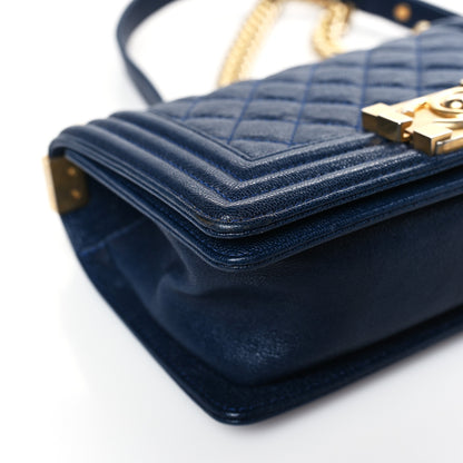 Chanel Caviar Quilted Small Boy Flap Navy 8 of 9