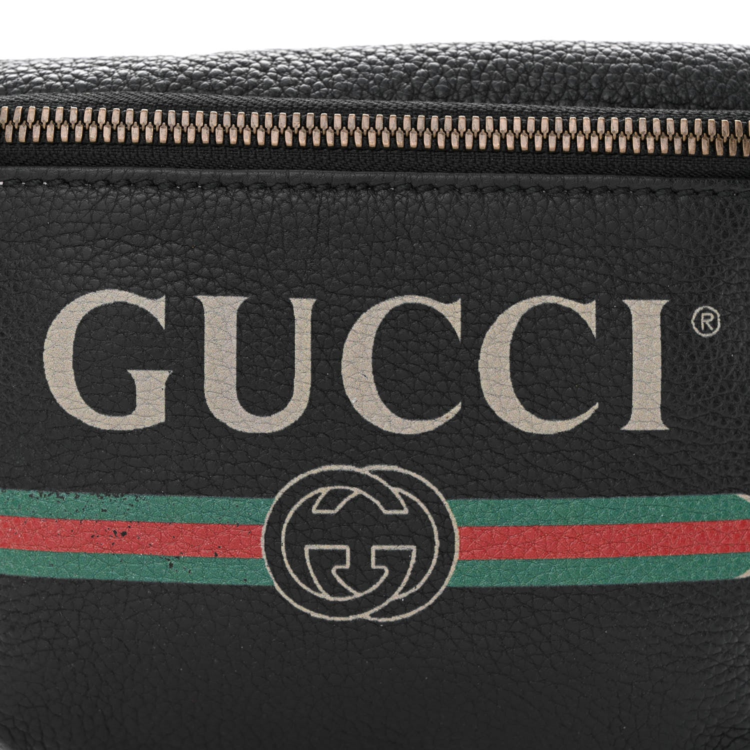 Gucci Grained Calfskin Small Logo Belt Bag Black 8 of 10