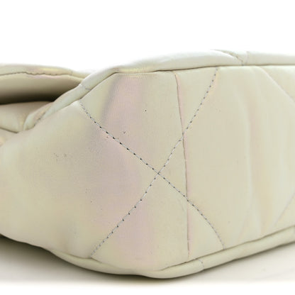 Chanel Iridescent Calfskin Quilted Medium Chanel 19 Flap  White 9 of 10