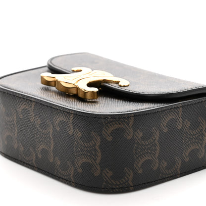 Celine Triomphe Canvas Calfskin Mini Claude Tan 8 of 9