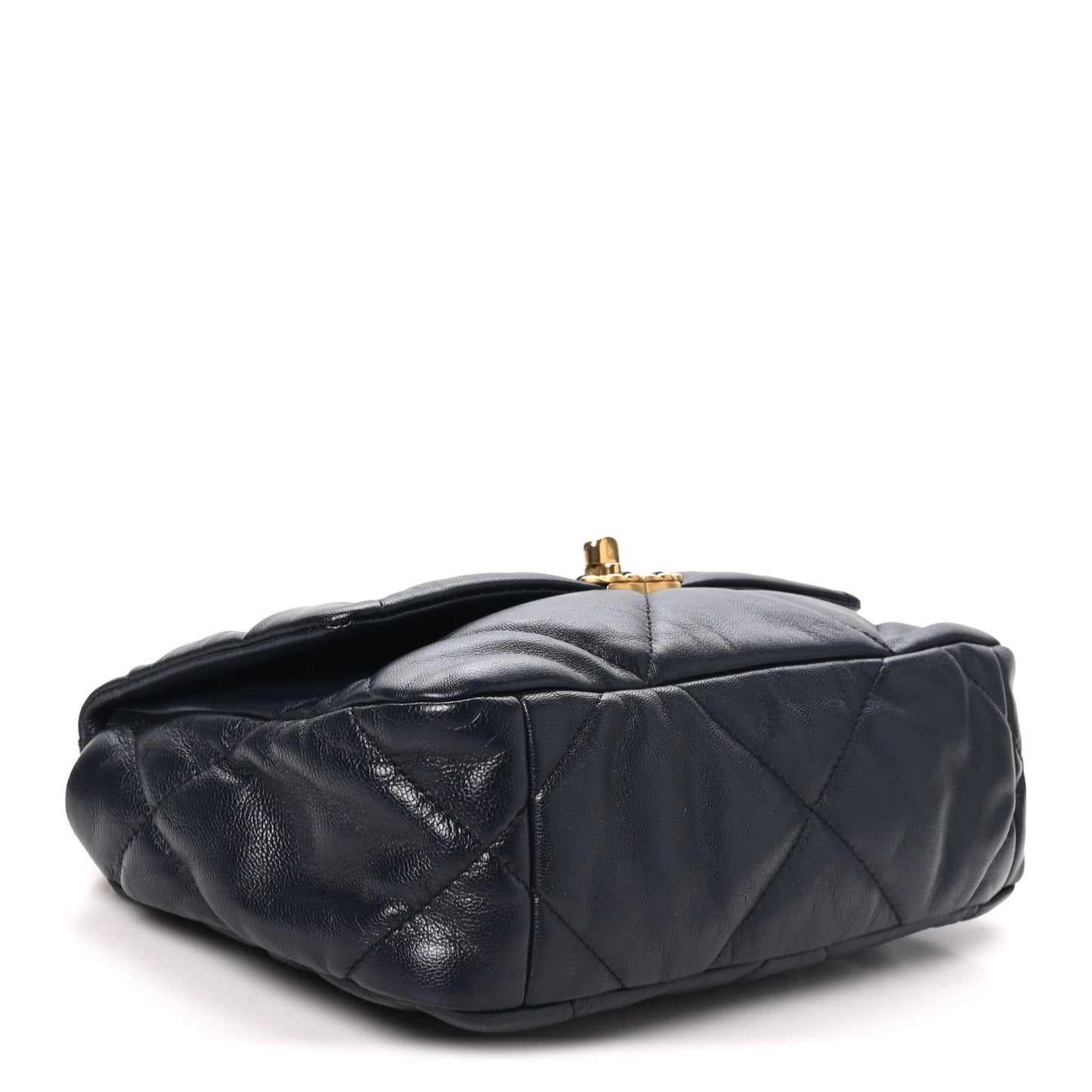 Goatskin Quilted Medium Chanel 19 Flap Navy Blue