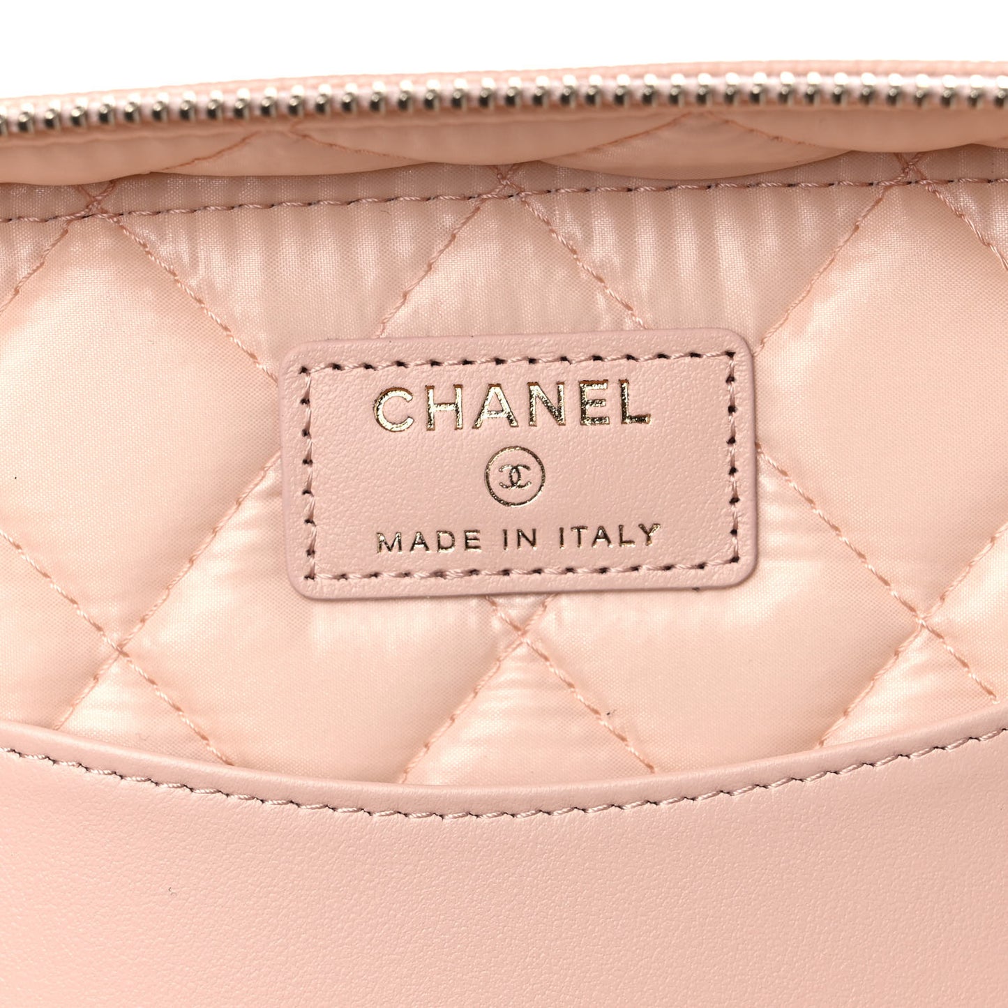 Caviar Quilted Large Vanity Pouch Light Beige