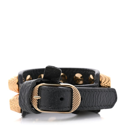 Balenciaga Agneau Arena Two Row Giant 21 Gold M Bracelet Gris Fossile 3 of 4