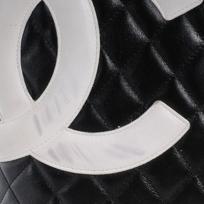 Chanel Calfskin Quilted Large Cambon Tote Black White 5 of 9