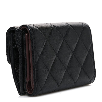Chanel Caviar Quilted Double Flap Wallet Black 3 of 10