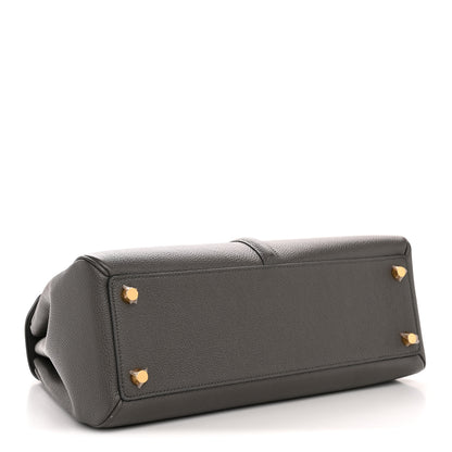 Celine Grained Calfskin Small 16 Top Handle Bag Medium Grey 4 of 16