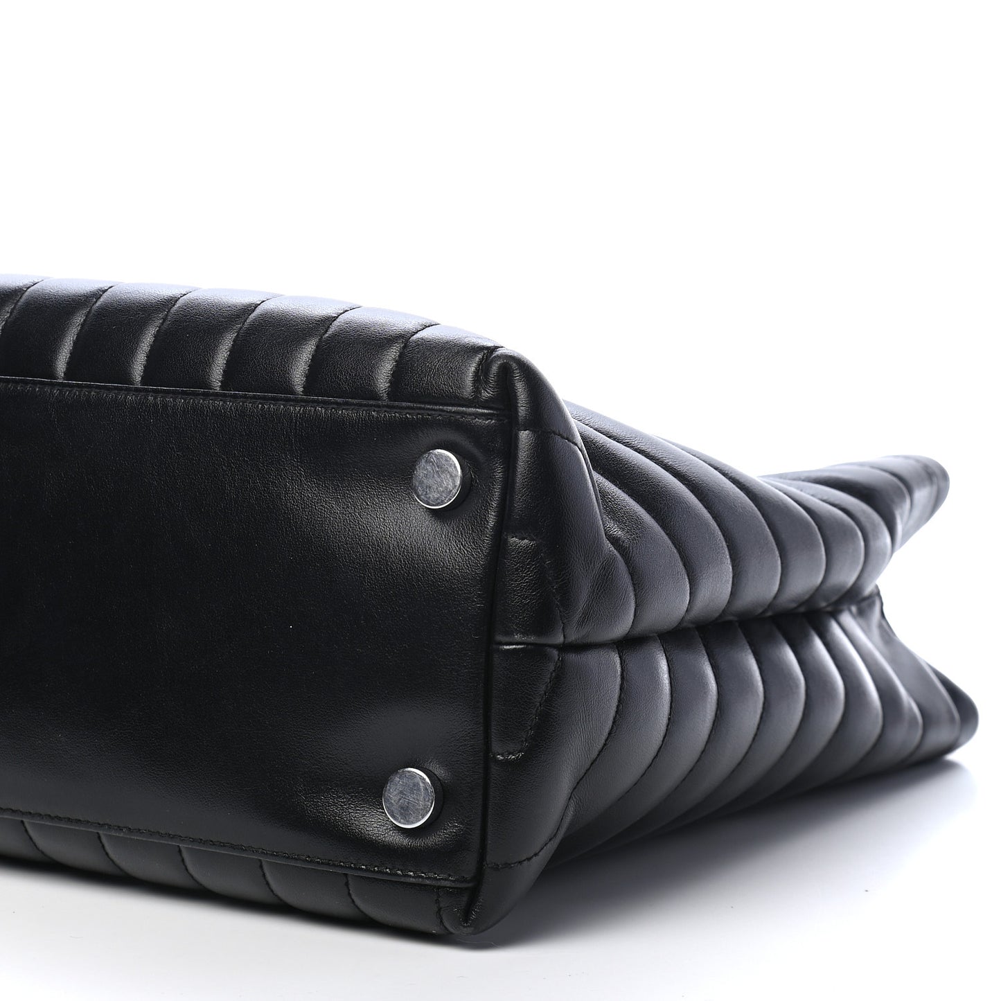 Calfskin Y Quilted Monogram Large Loulou Shopper Black