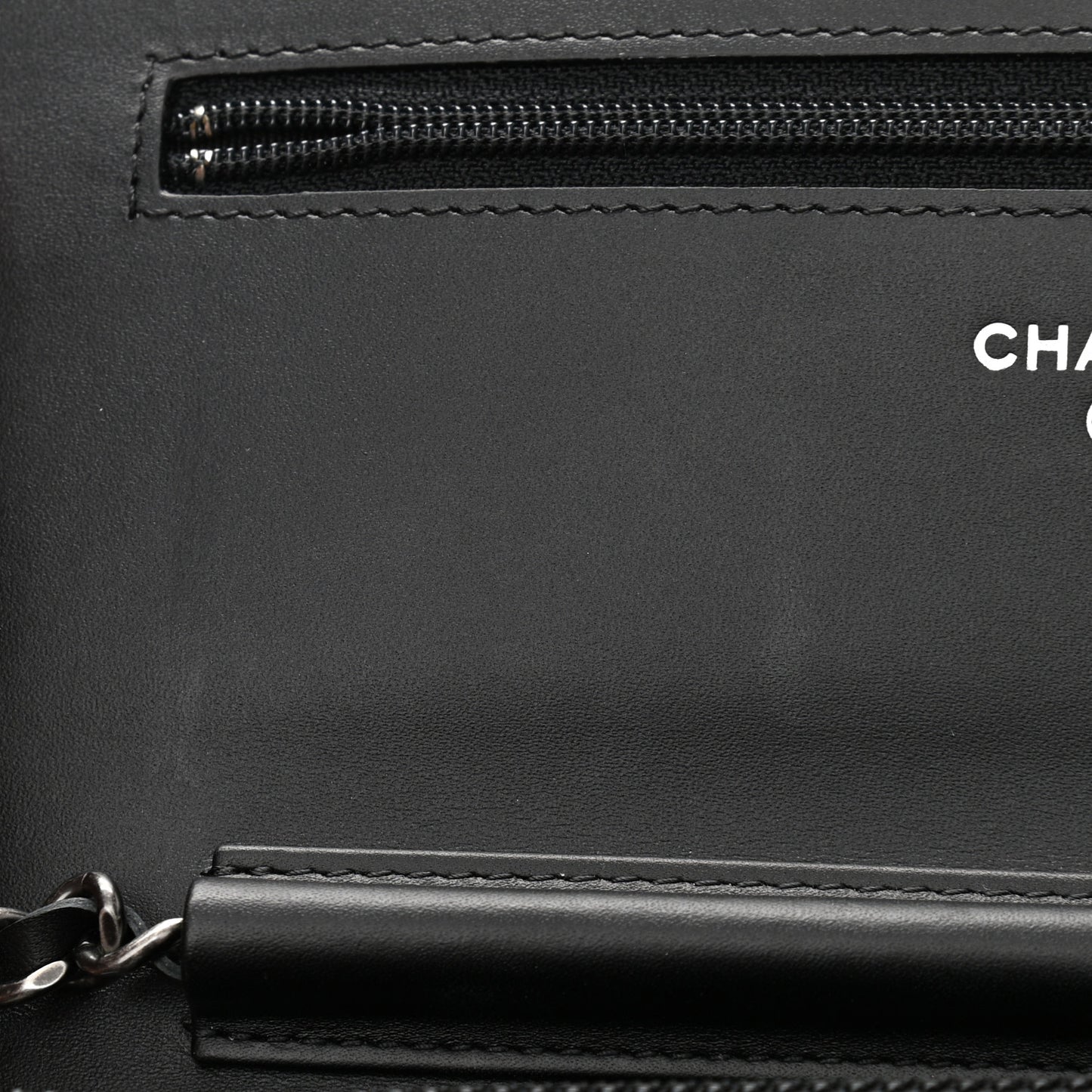 Aged Calfskin Quilted Lucky Charms 2.55 Reissue Wallet On Chain WOC Black