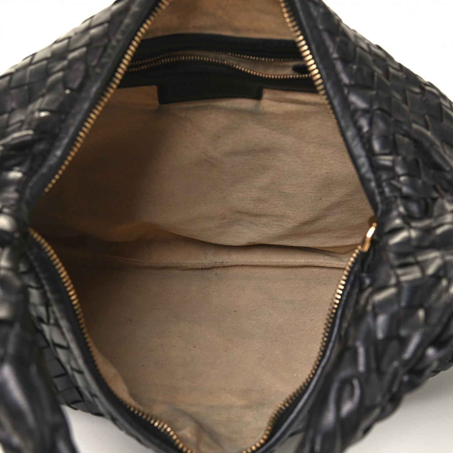 Nappa Intrecciato Medium Veneta Hobo Black