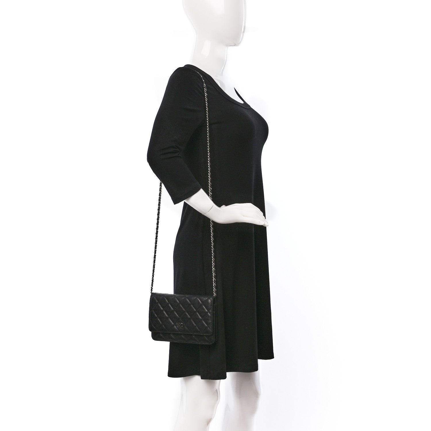 Chanel Caviar Quilted Wallet on Chain WOC Black 2 of 9