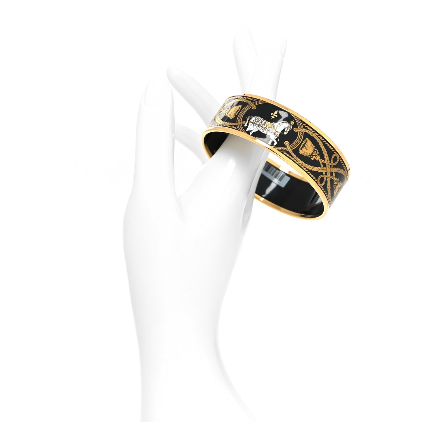 Enamel Printed Wide Grand Apparat Bracelet 65 Black