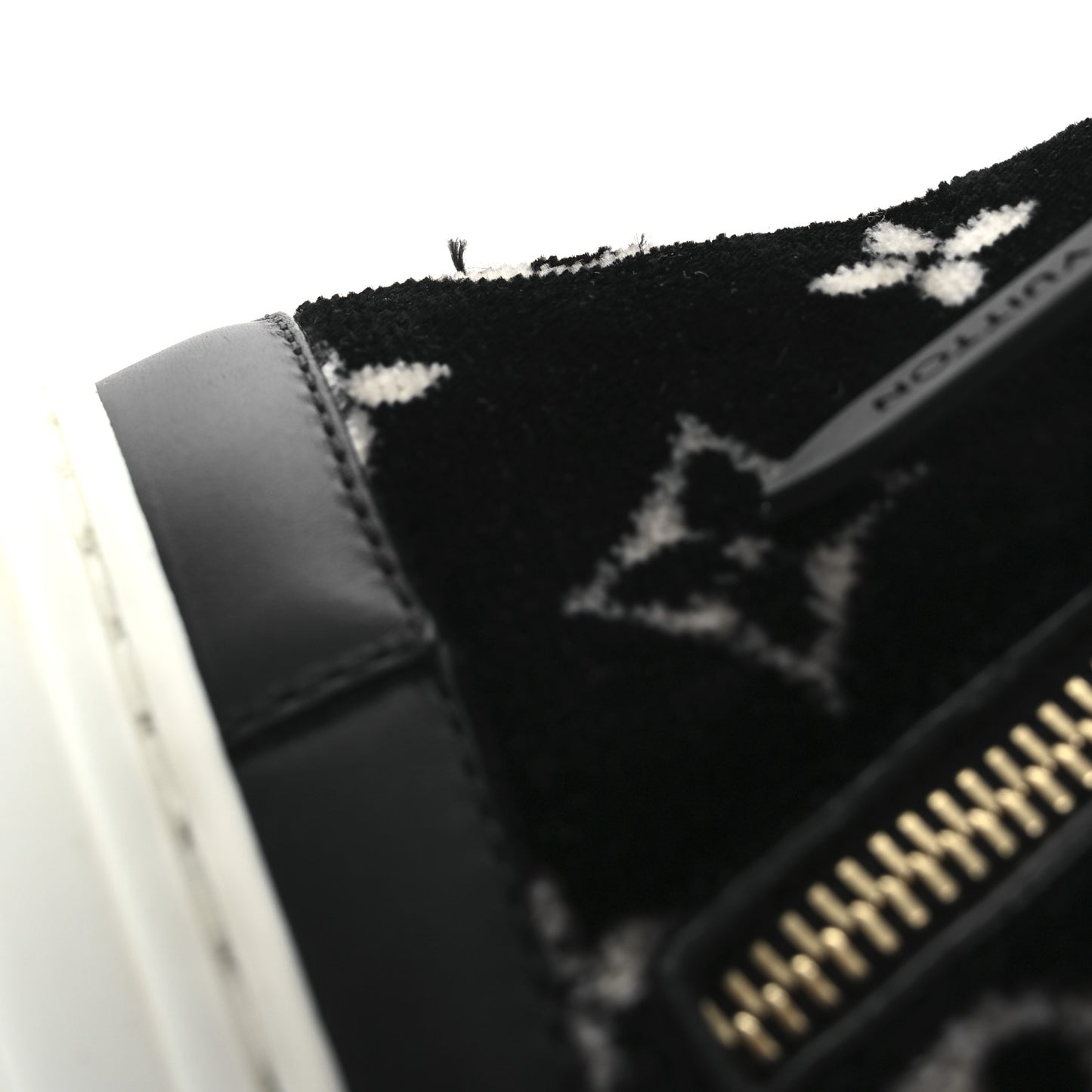 Velvet Monogram Stellar Sneakers 38.5 Black White