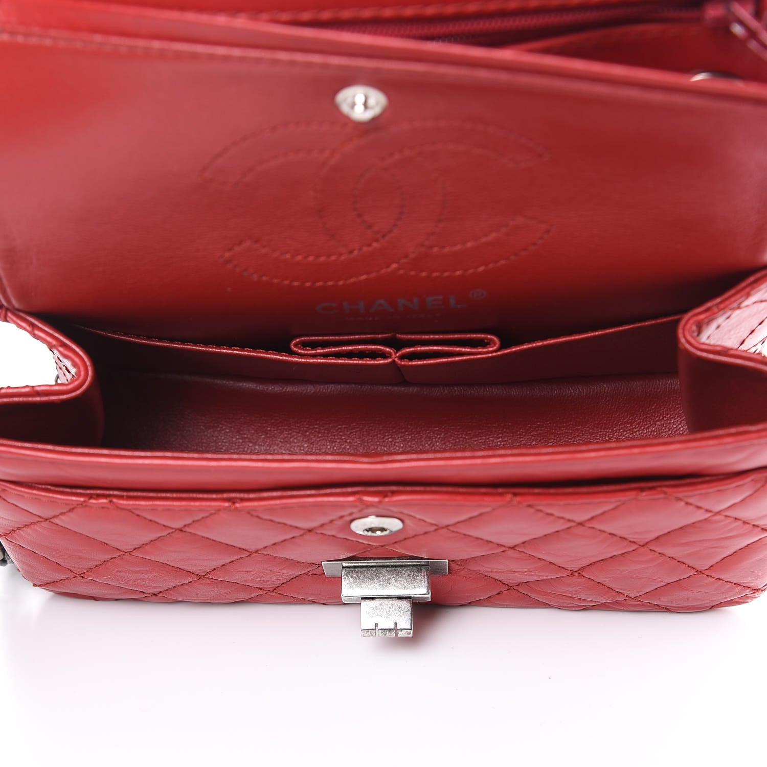 Chanel Aged Calfskin Quilted 2.55 Reissue 224 Flap Red 5 of 10