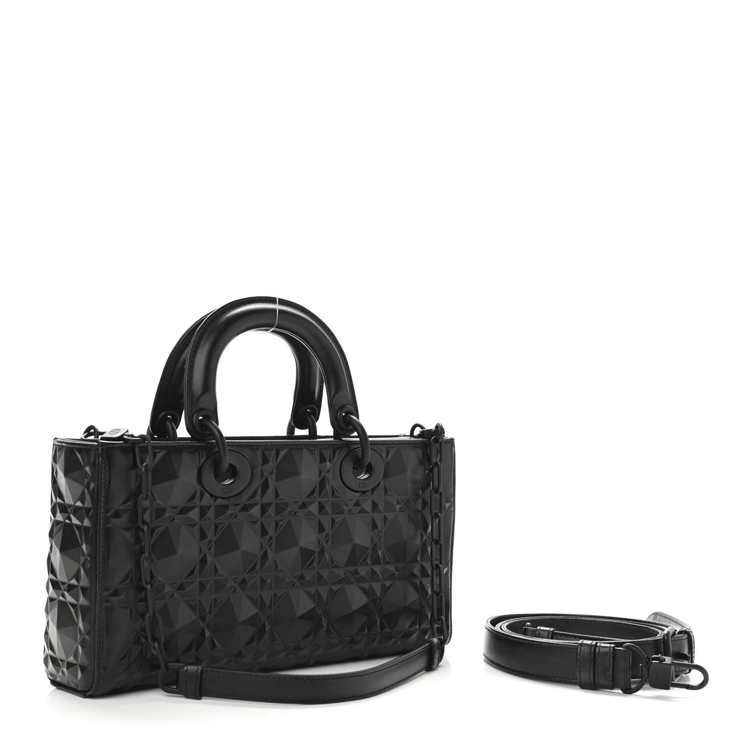 Calfskin Cannage Diamond Medium Lady D-Joy Black