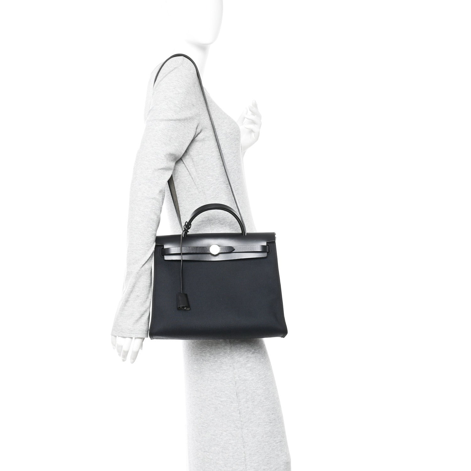 Hermes Military Toile Vache Hunter Herbag Zip PM 31 Black 2 of 12