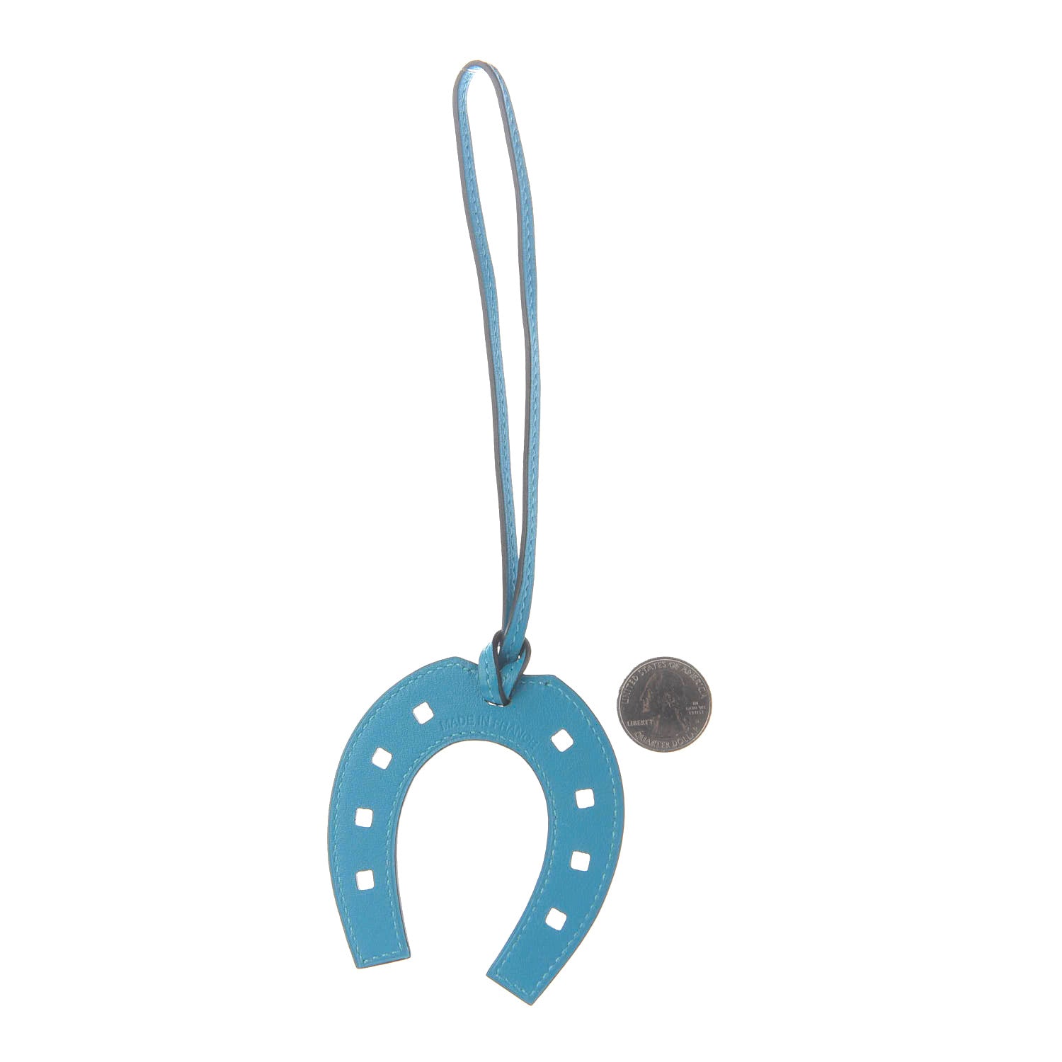 Hermes Swift Paddock Horseshoe Bag Charm Turquoise 2 of 5