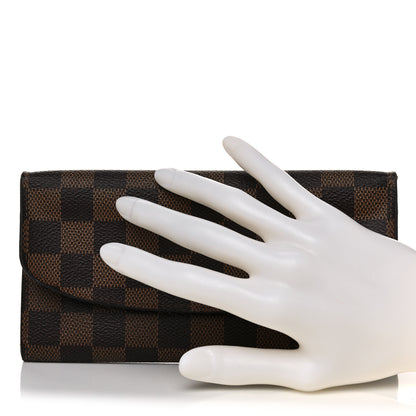 Louis Vuitton Damier Ebene Emilie Wallet Red 2 of 12