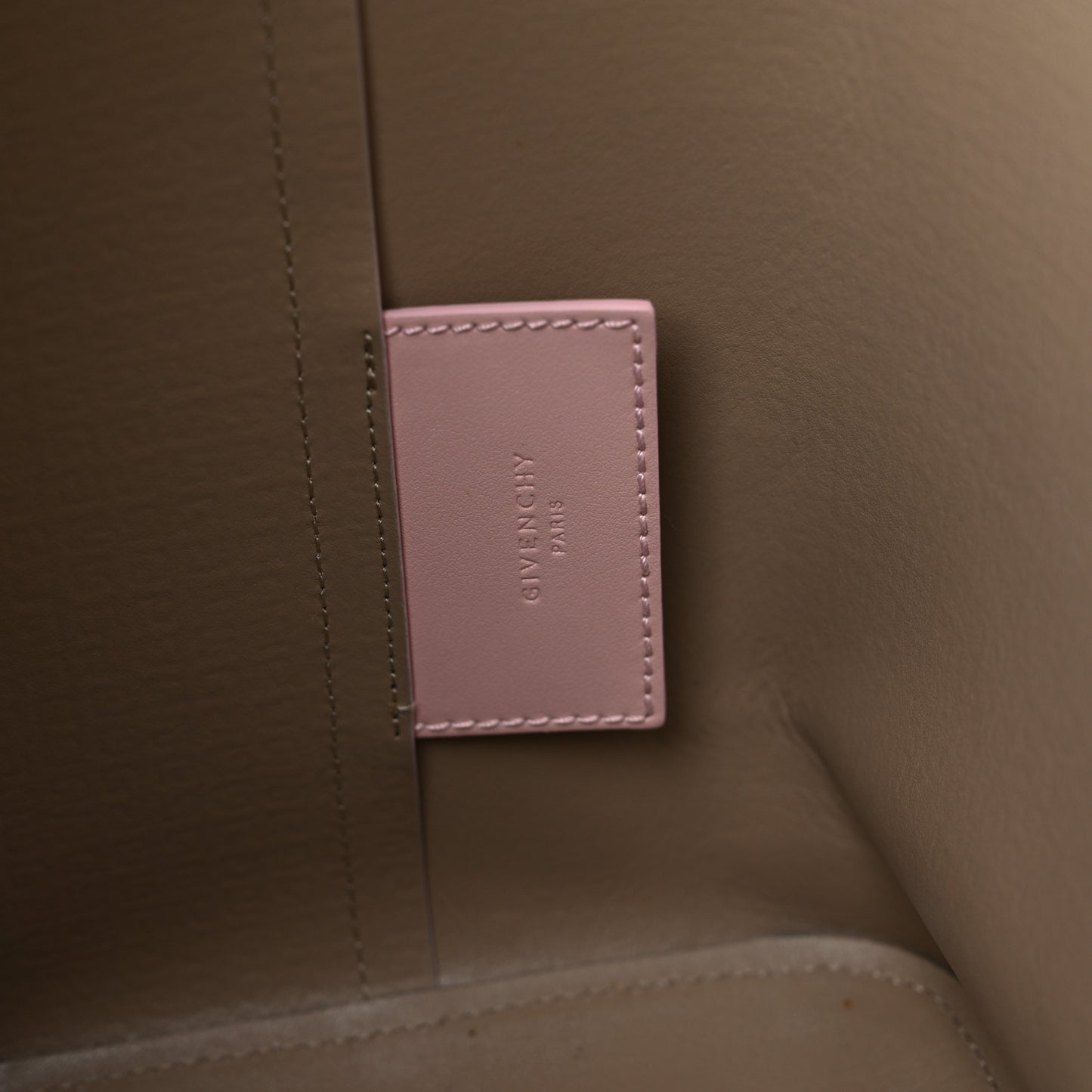 Calfskin Logo Embossed Wing Shopper Tote Blush Pink