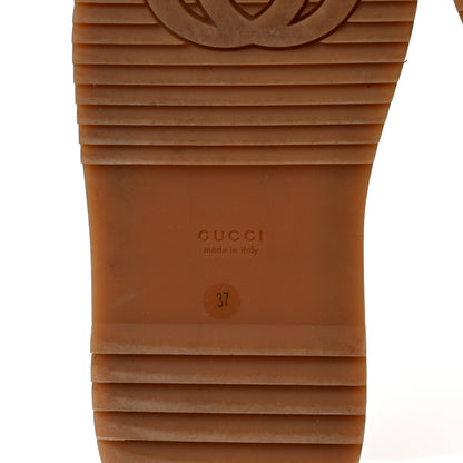 Gucci Canvas GG Monogram Angelina Platform Slide Sandals 37 Beige Ruggine 6 of 8