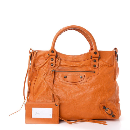 Balenciaga Agneau Classic Hardware Velo Tote Bag Tangerine 1 of 12