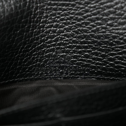 Gucci Dollar Calfskin Enamel Monochrome Mini GG Marmont Chain Wallet Black 6 of 11