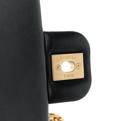 Chanel Lambskin Enamel Quilted Small Coco Hearts Flap Black 7 of 12