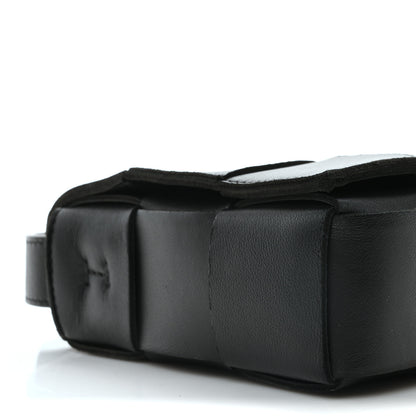 Bottega Veneta Lambskin Maxi Intrecciato Cassette Crossbody Bag Black 8 of 9