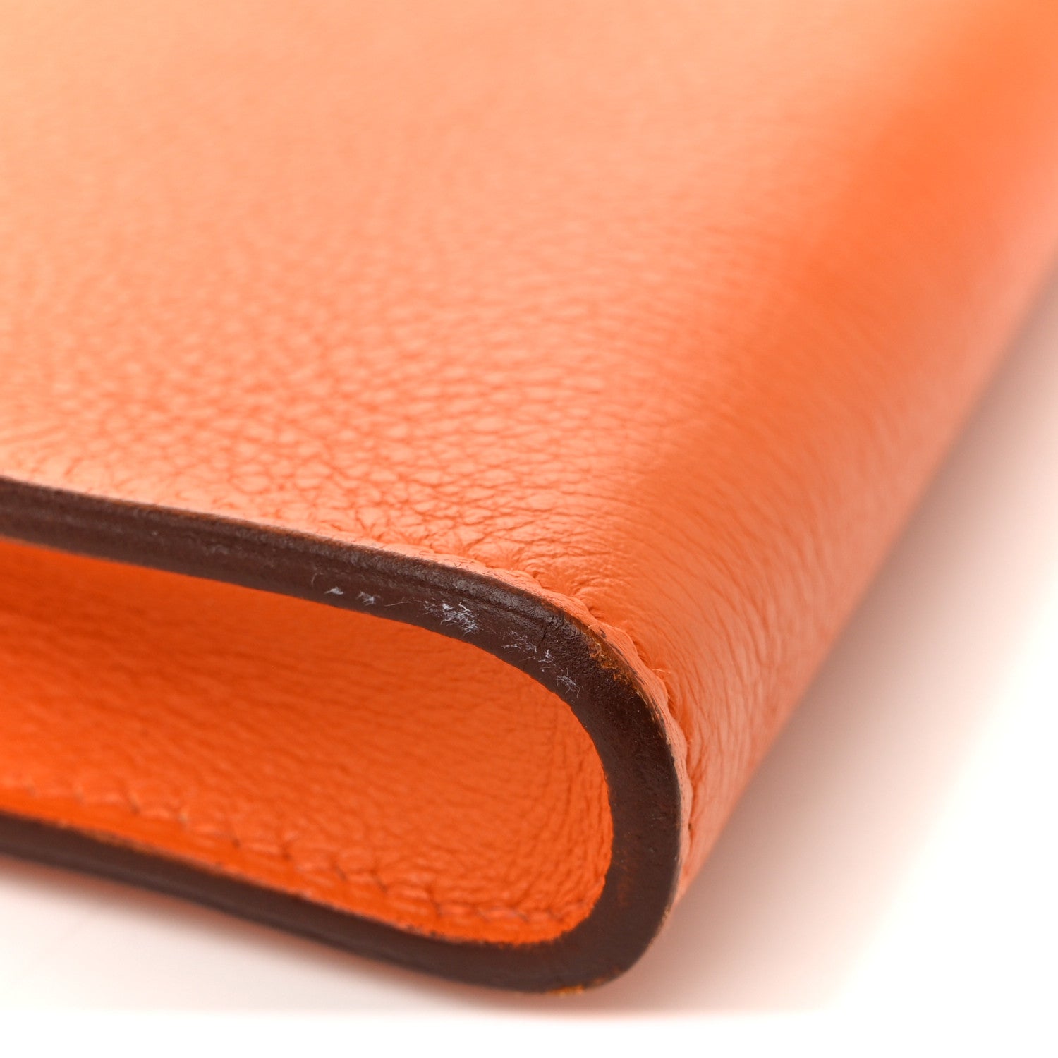 Hermes Evergrain Kelly Longue Clutch Pochette Orange 8 of 12
