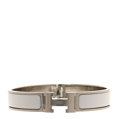 Hermes Enamel Narrow Clic Clac H Bracelet PM White 1 of 4