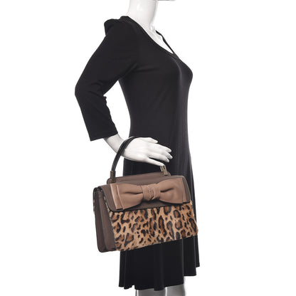 Valentino Garavani Calf Hair Leopard Print Aphrodite Bow Satchel 2 of 12