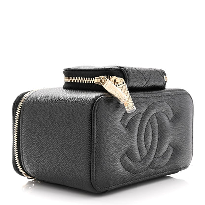Chanel Caviar Quilted Top Handle Pocket Vanity Case Black 4 of 11