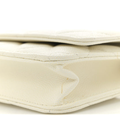 Chanel Caviar Quilted Wallet On Chain WOC White 10 of 15