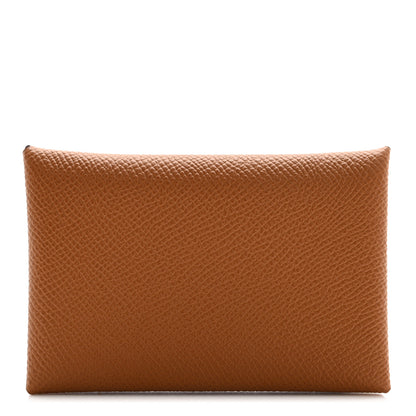 Hermes Epsom Calvi Card Case Gold 1 of 8