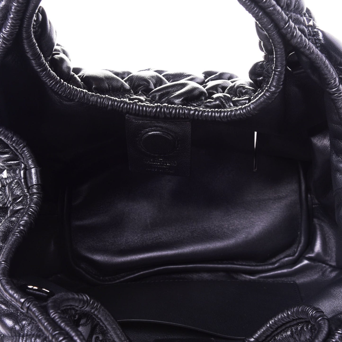 Nappa Small Spikeme Hobo Bag Black