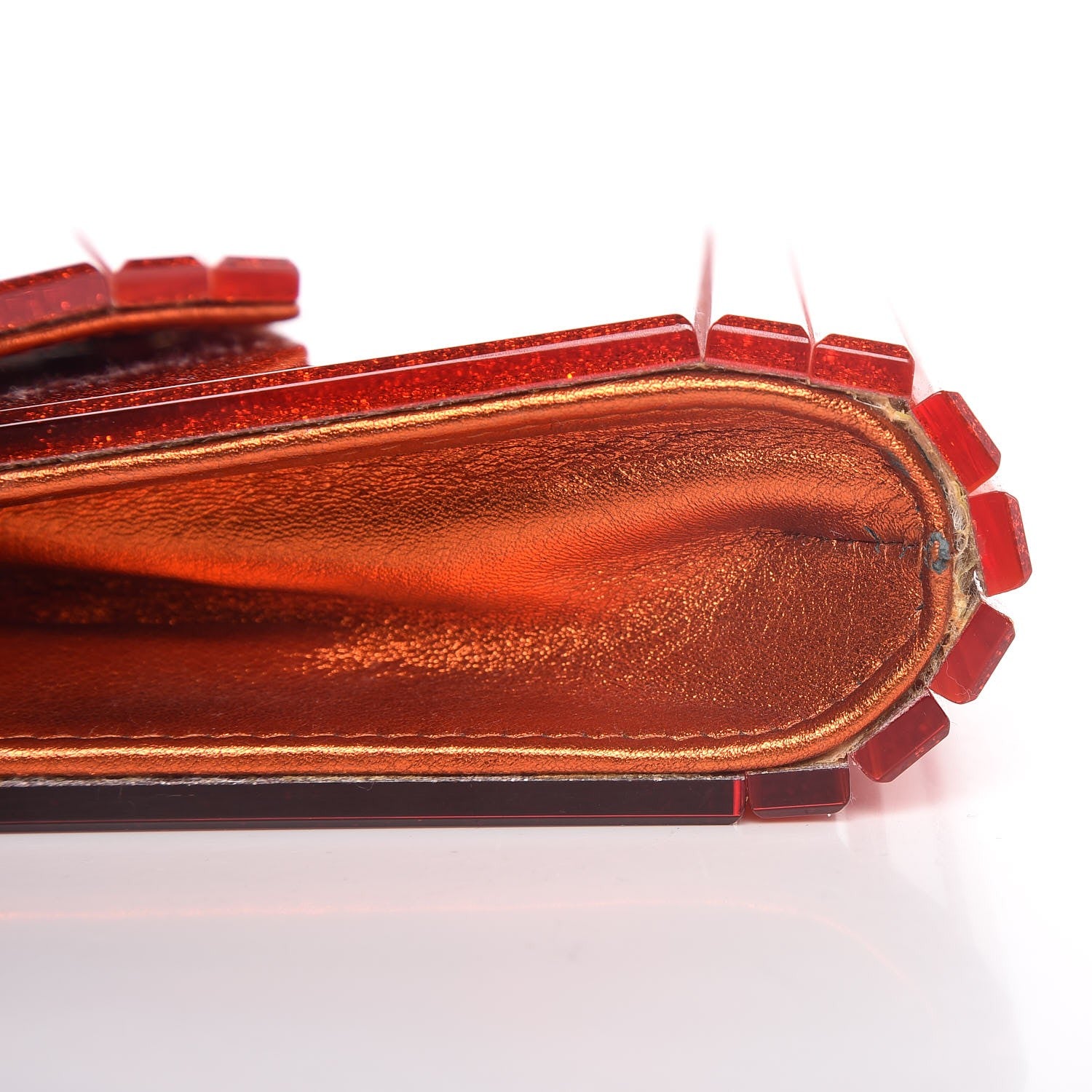 Jimmy Choo Acrylic Glitter Candy Clutch Orange 8 of 9