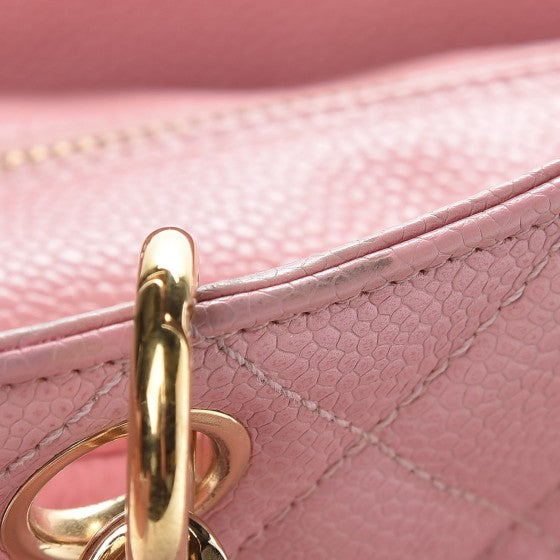 Caviar Quilted Petit Timeless Shopping Tote PTT Pink