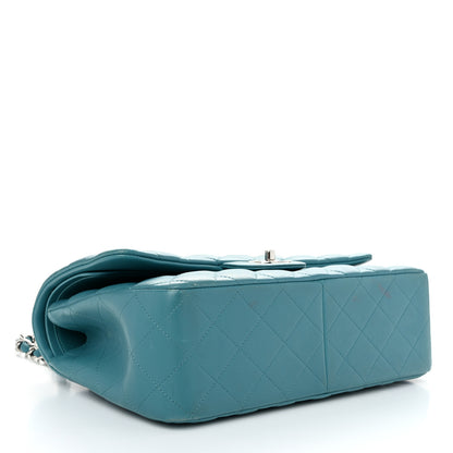 Chanel Lambskin Quilted Jumbo Double Flap Turquoise 4 of 11