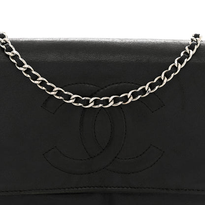 Chanel Lambskin Timeless CC Wallet On Chain WOC Black 8 of 14